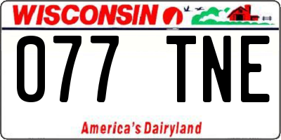 WI license plate 077TNE