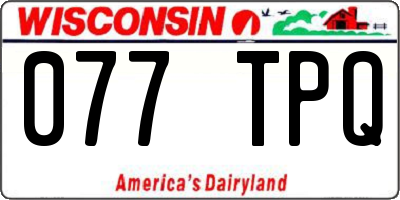 WI license plate 077TPQ