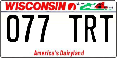 WI license plate 077TRT