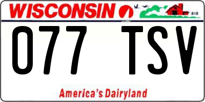 WI license plate 077TSV