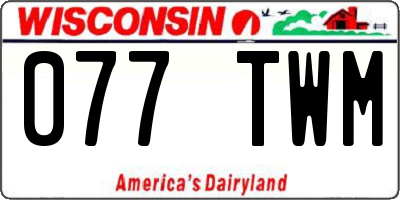 WI license plate 077TWM
