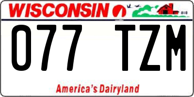 WI license plate 077TZM