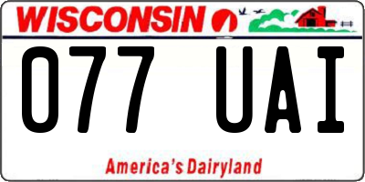 WI license plate 077UAI