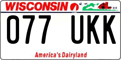 WI license plate 077UKK