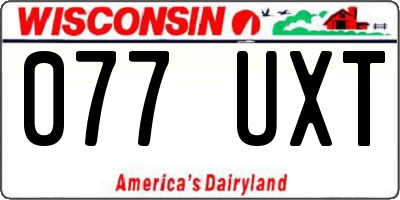 WI license plate 077UXT