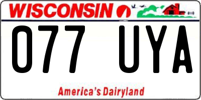 WI license plate 077UYA