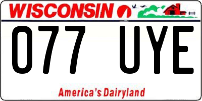 WI license plate 077UYE