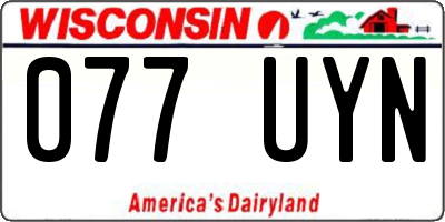 WI license plate 077UYN