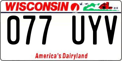 WI license plate 077UYV