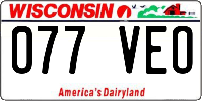 WI license plate 077VEO