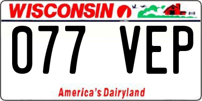 WI license plate 077VEP