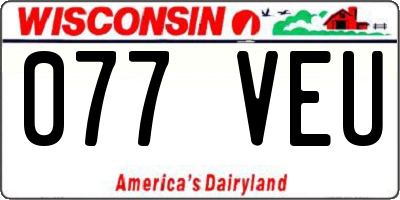 WI license plate 077VEU