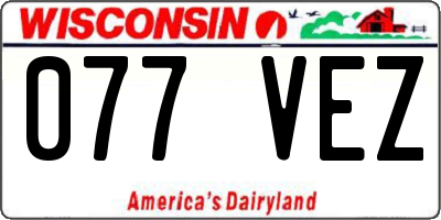 WI license plate 077VEZ