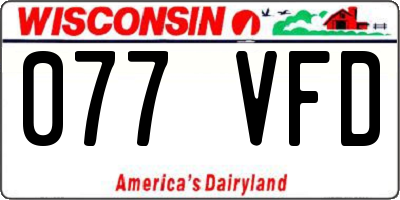 WI license plate 077VFD