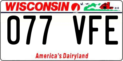 WI license plate 077VFE