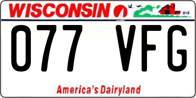 WI license plate 077VFG