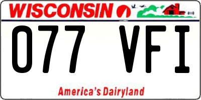 WI license plate 077VFI