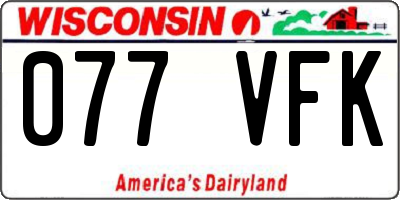 WI license plate 077VFK