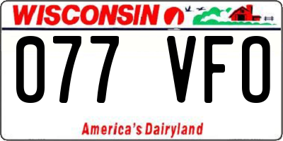 WI license plate 077VFO