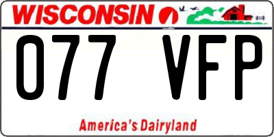 WI license plate 077VFP