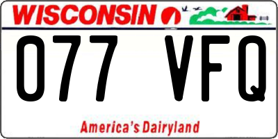 WI license plate 077VFQ