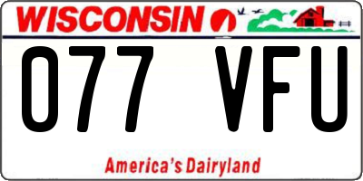 WI license plate 077VFU