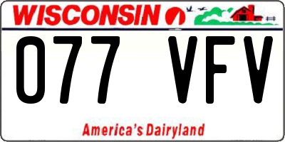 WI license plate 077VFV