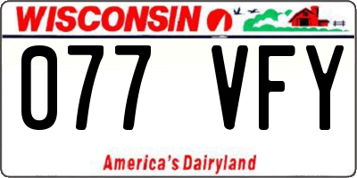 WI license plate 077VFY