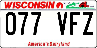 WI license plate 077VFZ