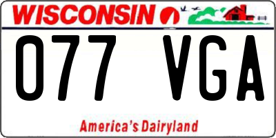 WI license plate 077VGA