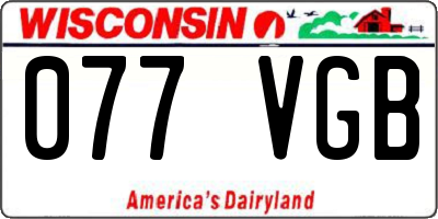 WI license plate 077VGB