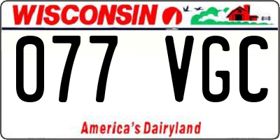 WI license plate 077VGC