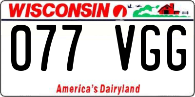 WI license plate 077VGG