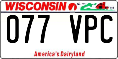 WI license plate 077VPC