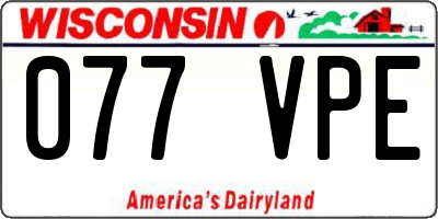 WI license plate 077VPE