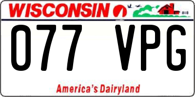 WI license plate 077VPG