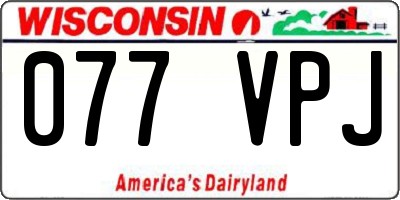 WI license plate 077VPJ