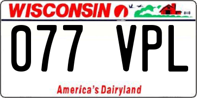 WI license plate 077VPL
