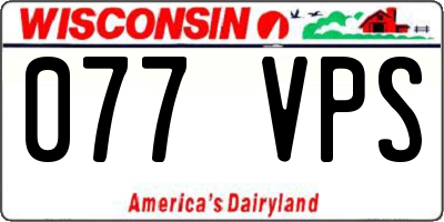 WI license plate 077VPS