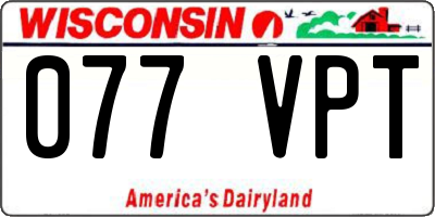 WI license plate 077VPT