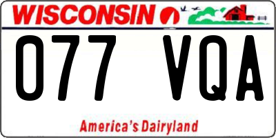 WI license plate 077VQA
