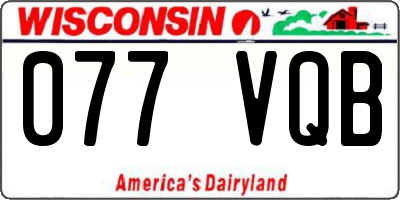 WI license plate 077VQB