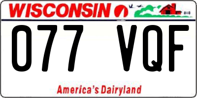 WI license plate 077VQF