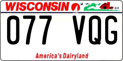 WI license plate 077VQG