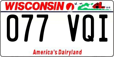 WI license plate 077VQI