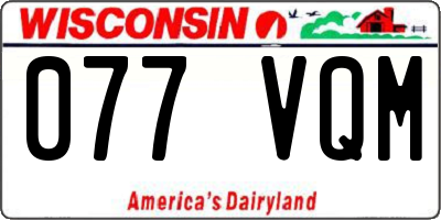 WI license plate 077VQM