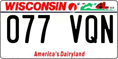 WI license plate 077VQN