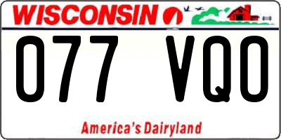 WI license plate 077VQO