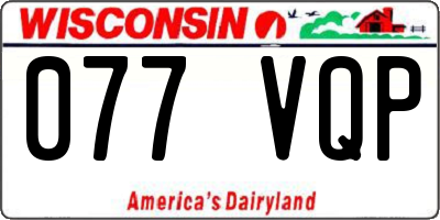 WI license plate 077VQP