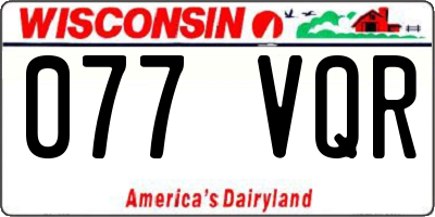 WI license plate 077VQR